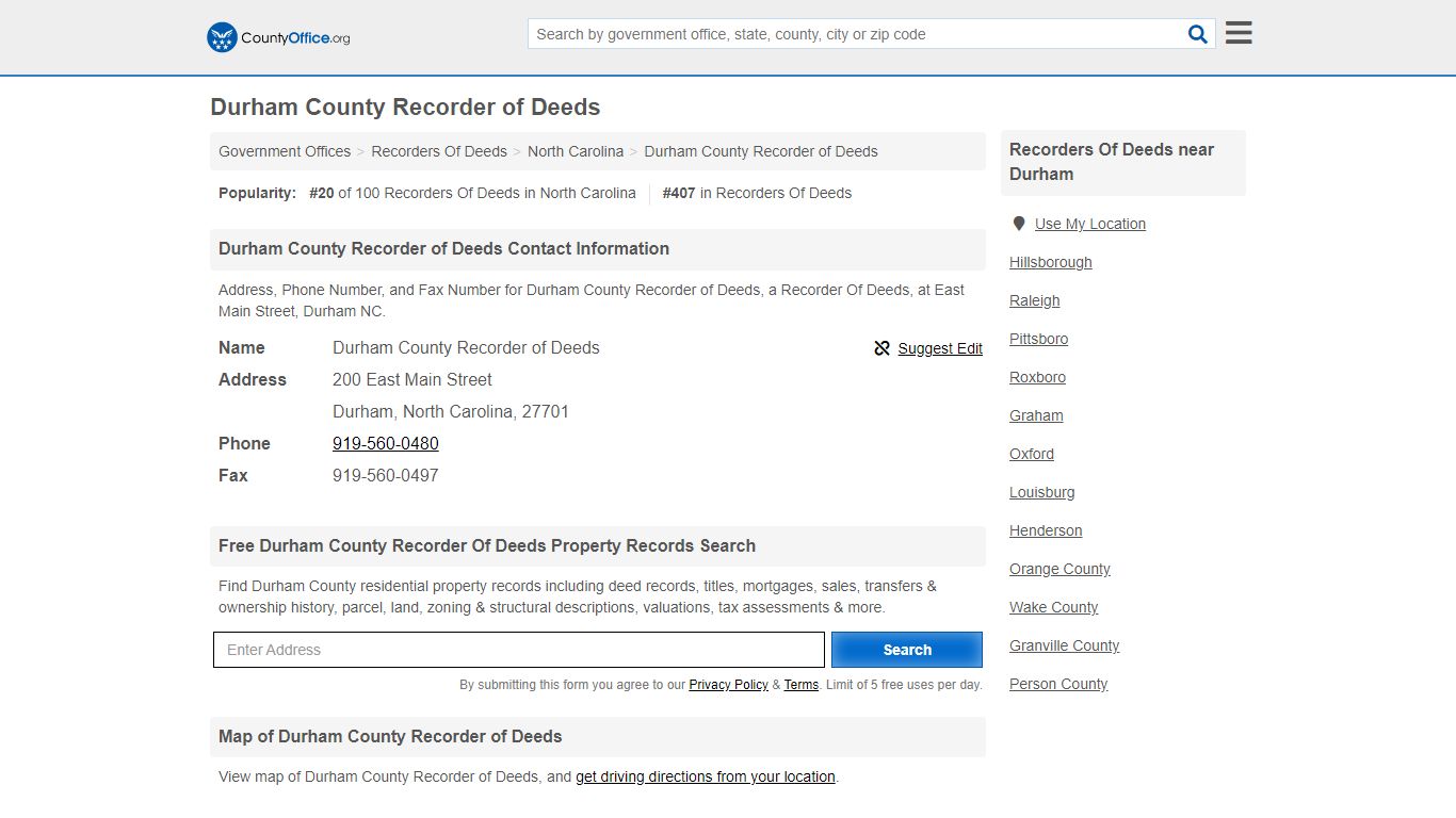 Durham County Recorder of Deeds