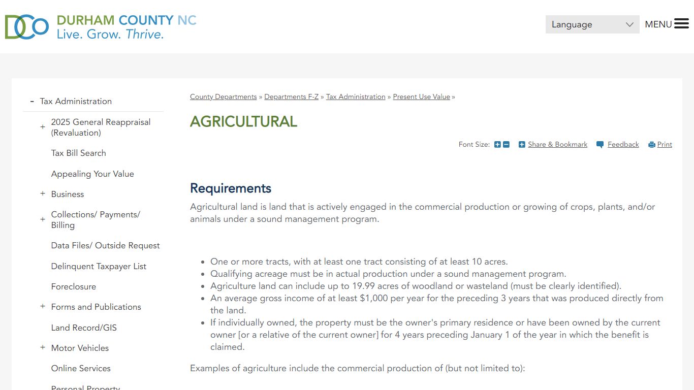 Agricultural | Durham County